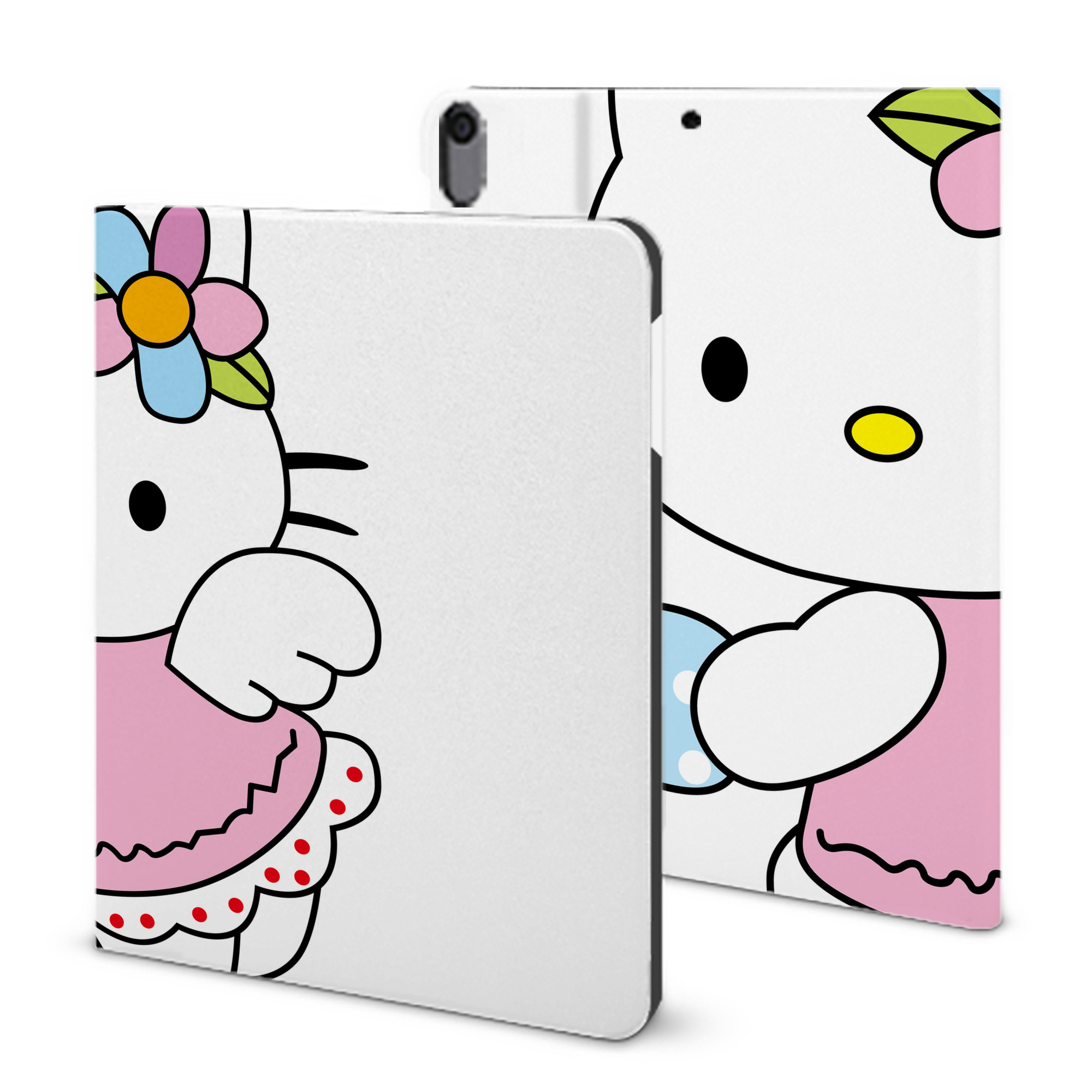 （画像用） Hello Kitty ハローキティ IPad ケース ブック型 PUレザー TPU 耐衝撃 軽量 薄型 ペン収納なし 全面保護 IPad 各モデル対応